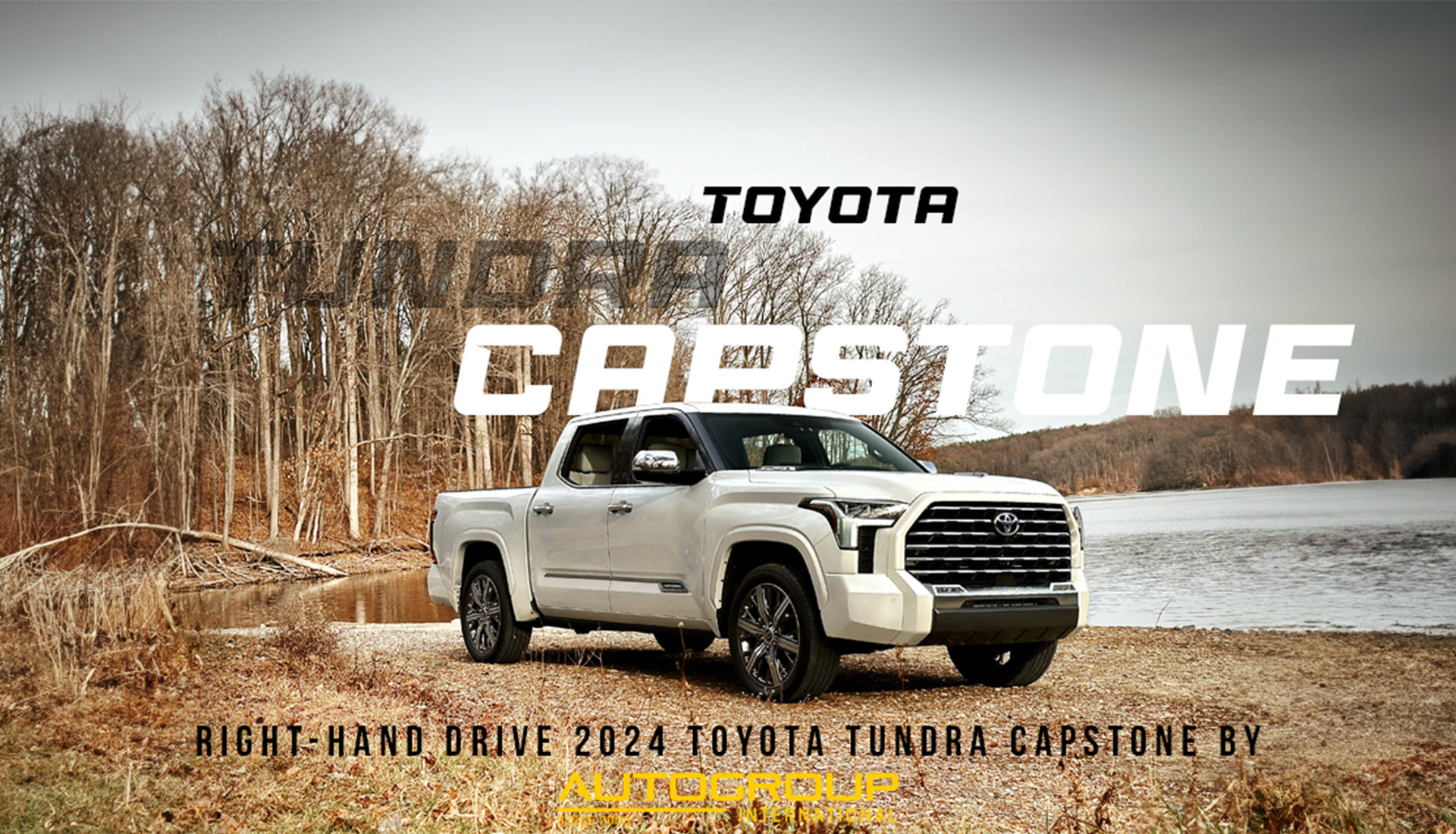 2024 Toyota Tundra Capstone by lake in autumn.