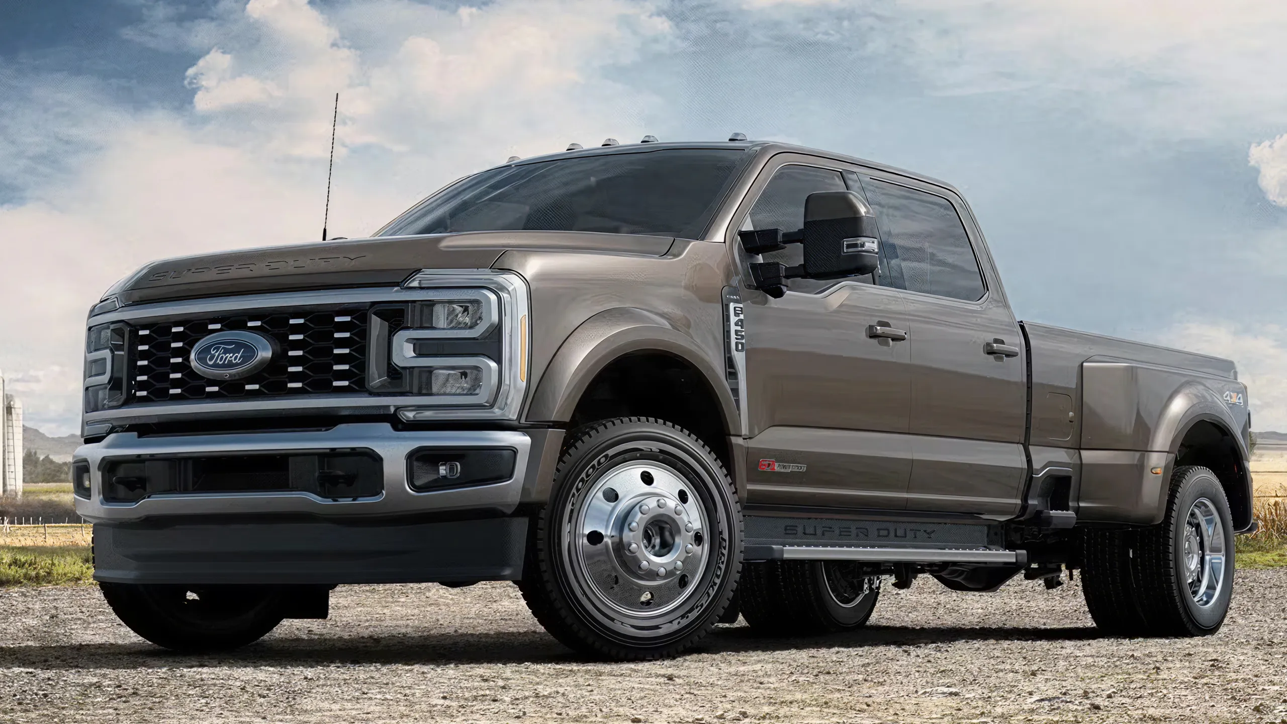 The right hand drive 2026 Ford F-450 Super Duty Dual Rear wheel pickup truck from Autogroup International, XL to Platinum trim in Regular, SuperCab and Crew Cab