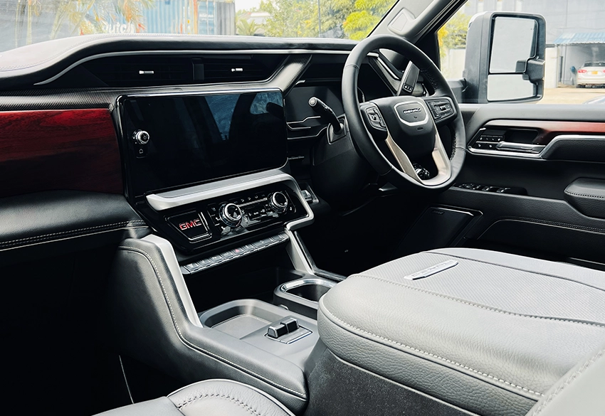 interior GMC Sierra 2500hd Denali converted to right-hand drive by Autogroup international