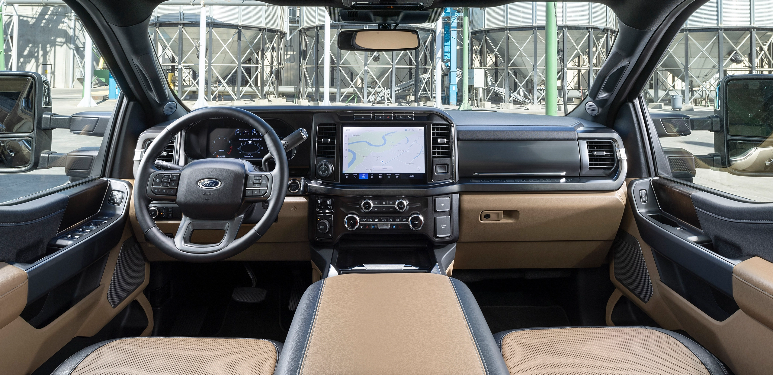 Ford F-350 lariat interior LHD dashboard view pre-conversion to right hand drive